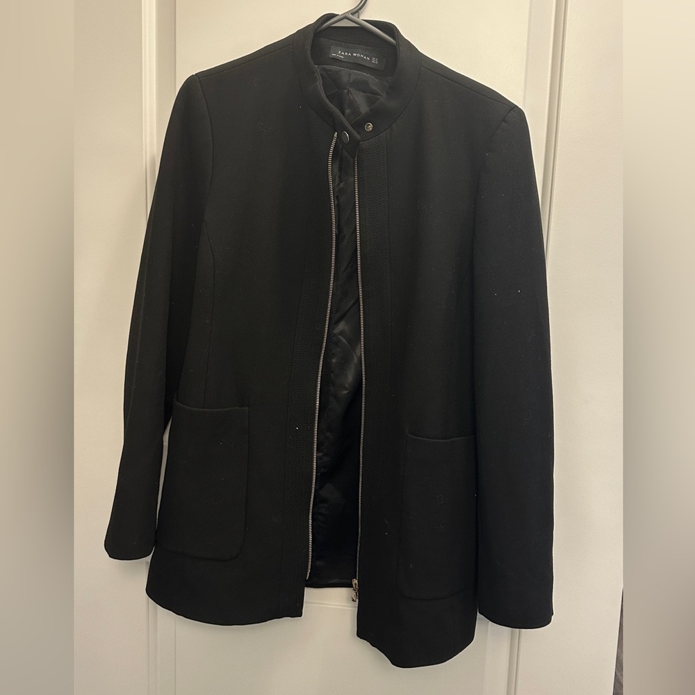 Zara Black Lightweight Shirt Jacket